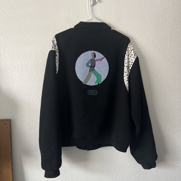 Melody Ehsani Black Power Purpose Varsity Jacket Women's Size 3XL - Picture 7 of 8